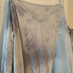 ☁️tie dye super soft cold shoulder tank☁️